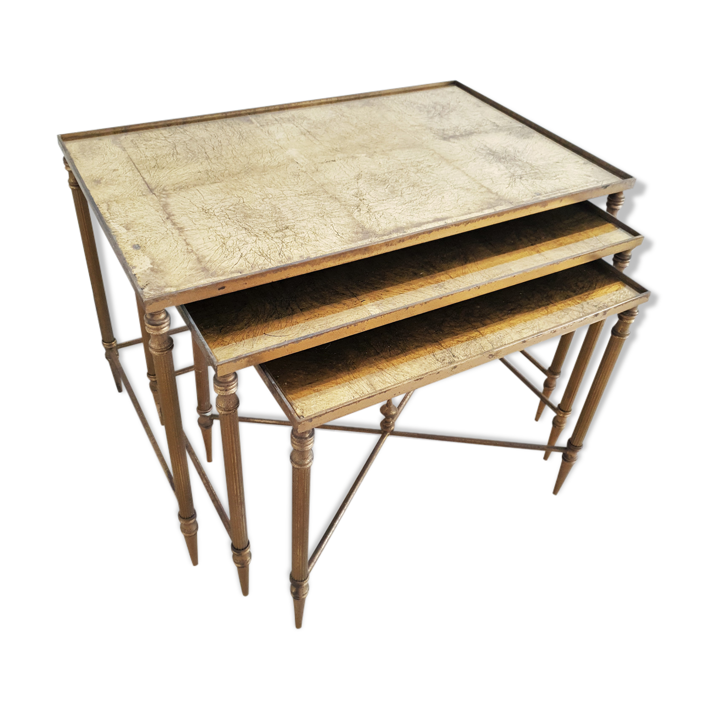 Pull out table  in brass