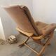 Relax armchair and its velvet ottoman from the 70s /80
