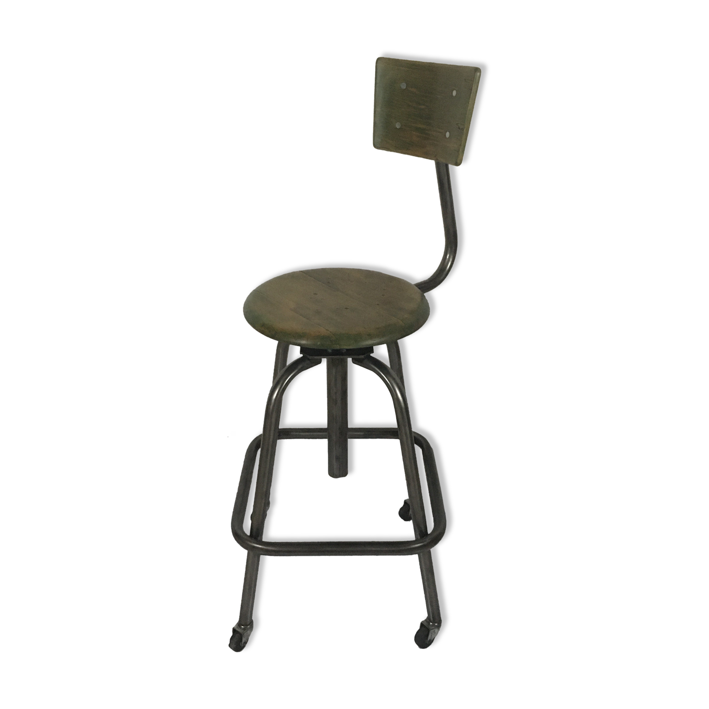 Adjustable workshop high chair and on wheels