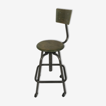 Adjustable workshop high chair and on wheels