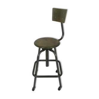 Adjustable workshop high chair and on wheels