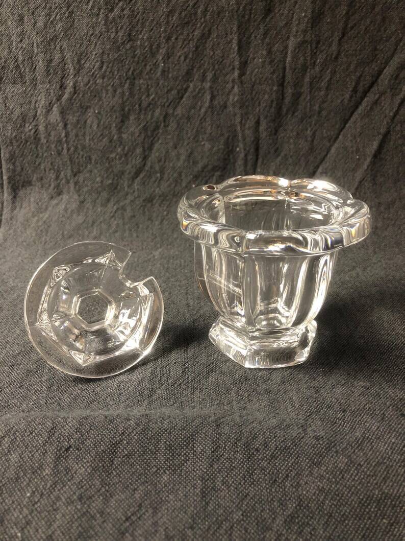 Vintage Baccarat Crystal Mustard/Jam/Honey Jar, Harcourt Missouri Model, Fr
