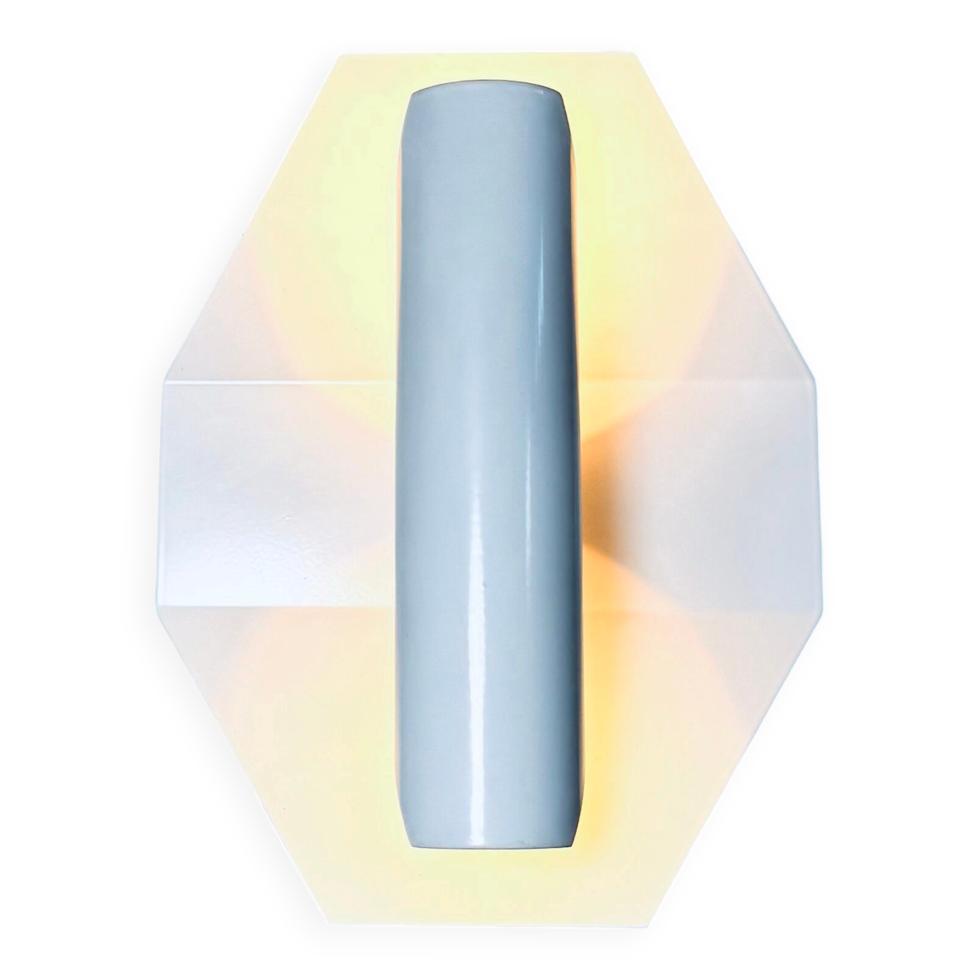 Geometric Sculptural Wall Lamp In White By Dijkstra Lampen, The Netherlands, 1980S