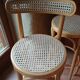 Bar stool caned curved wood
