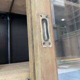 Enfilade meuble de métier chêne portes vitrées