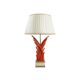 Lampe en métal laqué orange, base marbre, 1970.