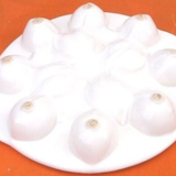 4 dishes / snail plates white ceramic 12 holes