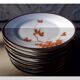 Porcelaine vintage Japon 12 assiettes dessert décor érables