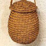 Woven straw basket