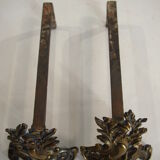 Pair of chimney tracks in bronze