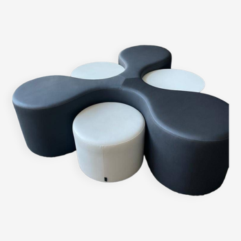 Set of coffee tables + poufs and seats - Molécule by La Cividina