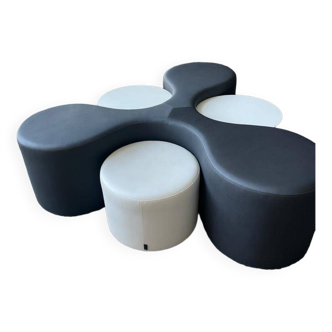 Set of coffee tables + poufs and seats - Molécule by La Cividina