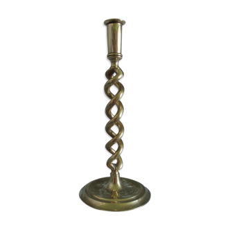 Twisted brass candlestick