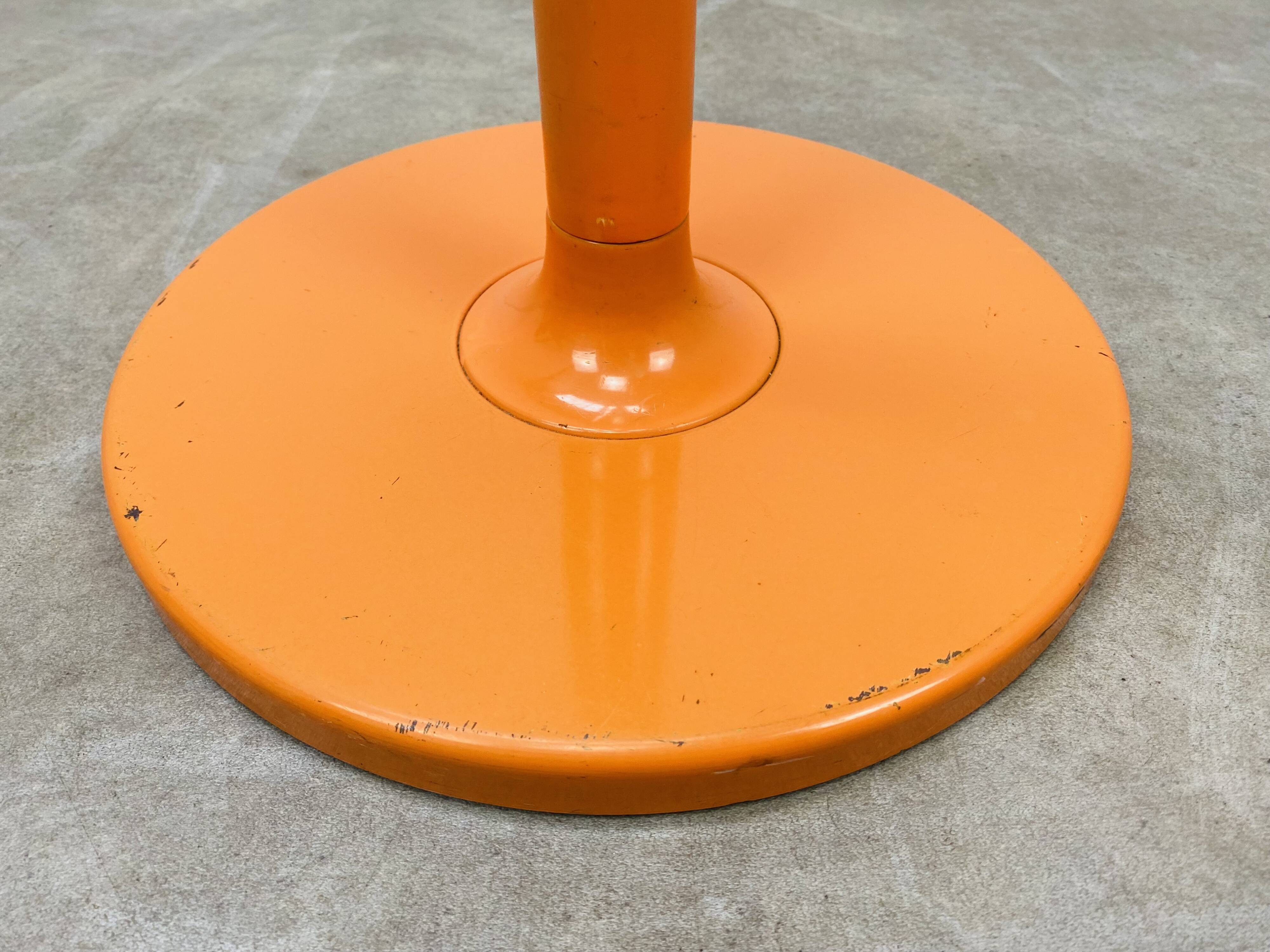 Coat rack 70's orange and chrome by Fase