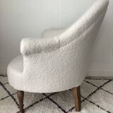 Fully restored toad chair with bouclette fabric