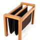 Salling stolefabrik magazine rack with leather in teak