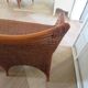 Two-seater banquette in woven rattan, wood and bamboo, 1980s.