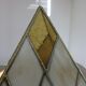 "Pyramid" lamp in mother-of-pearl, glass and brass 70s