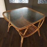 Rattan side table by Dirk van Sliedrecht for Rohé Noordwolde, 1950