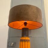 Ceramic floor lamp year 1960 two-tone lampshade