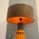 Ceramic floor lamp year 1960 two-tone lampshade