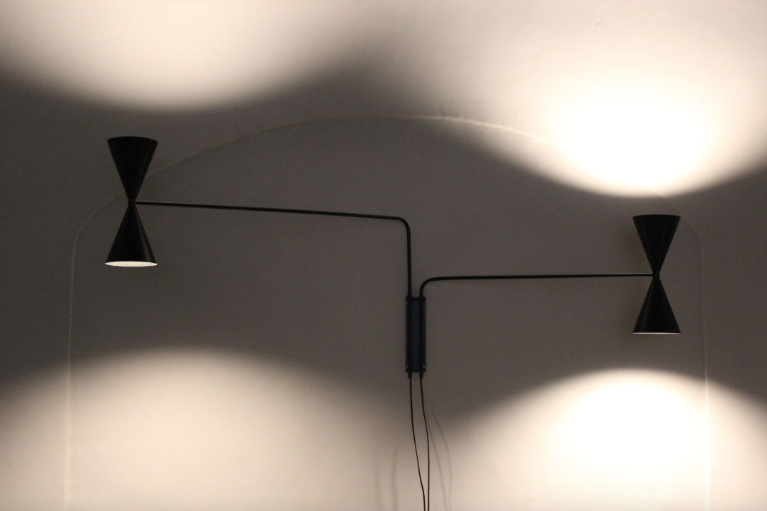 Wall lamp "bat light" with 2 arms designed by Juanma Lizana