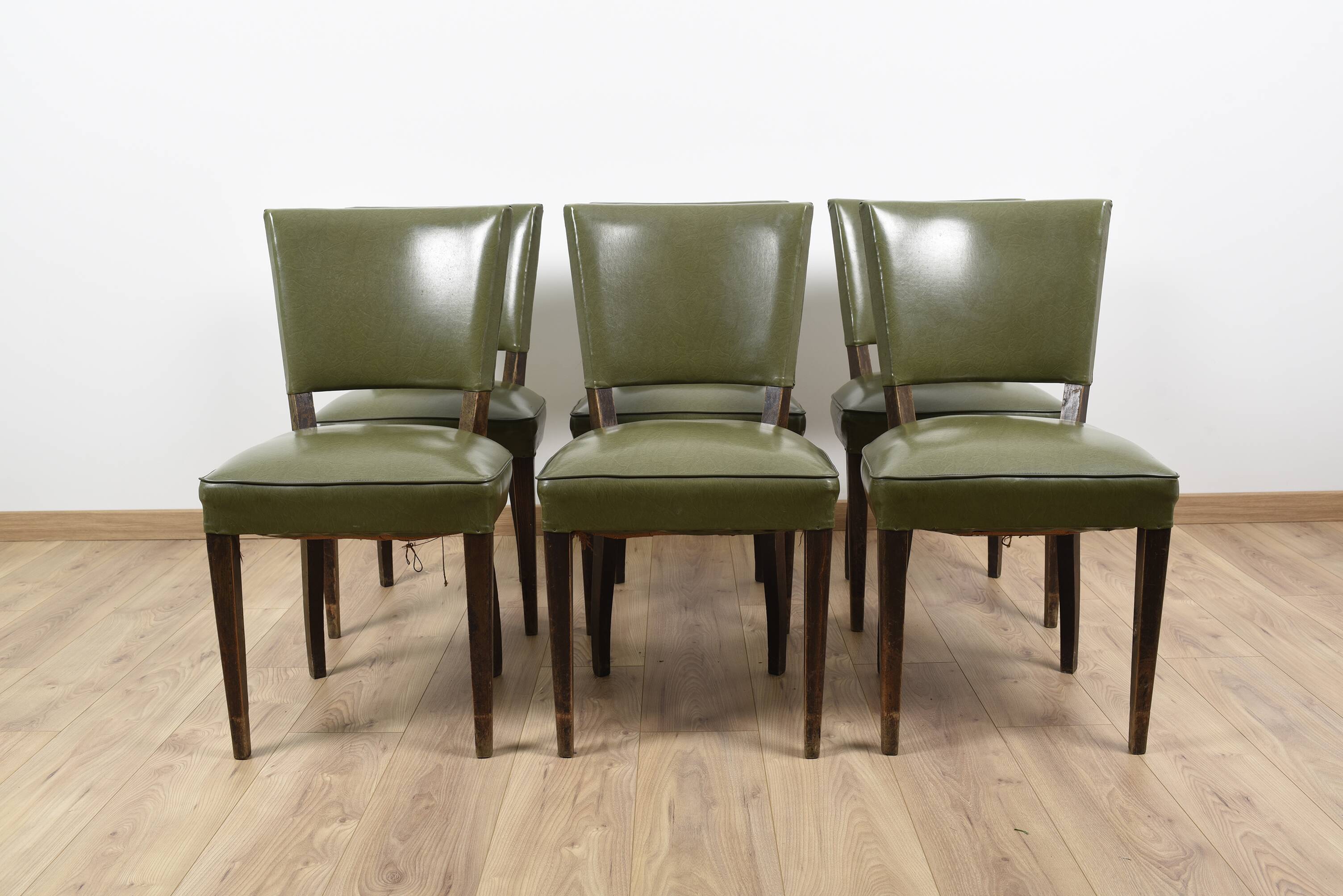 Leather and wood bistro chairs