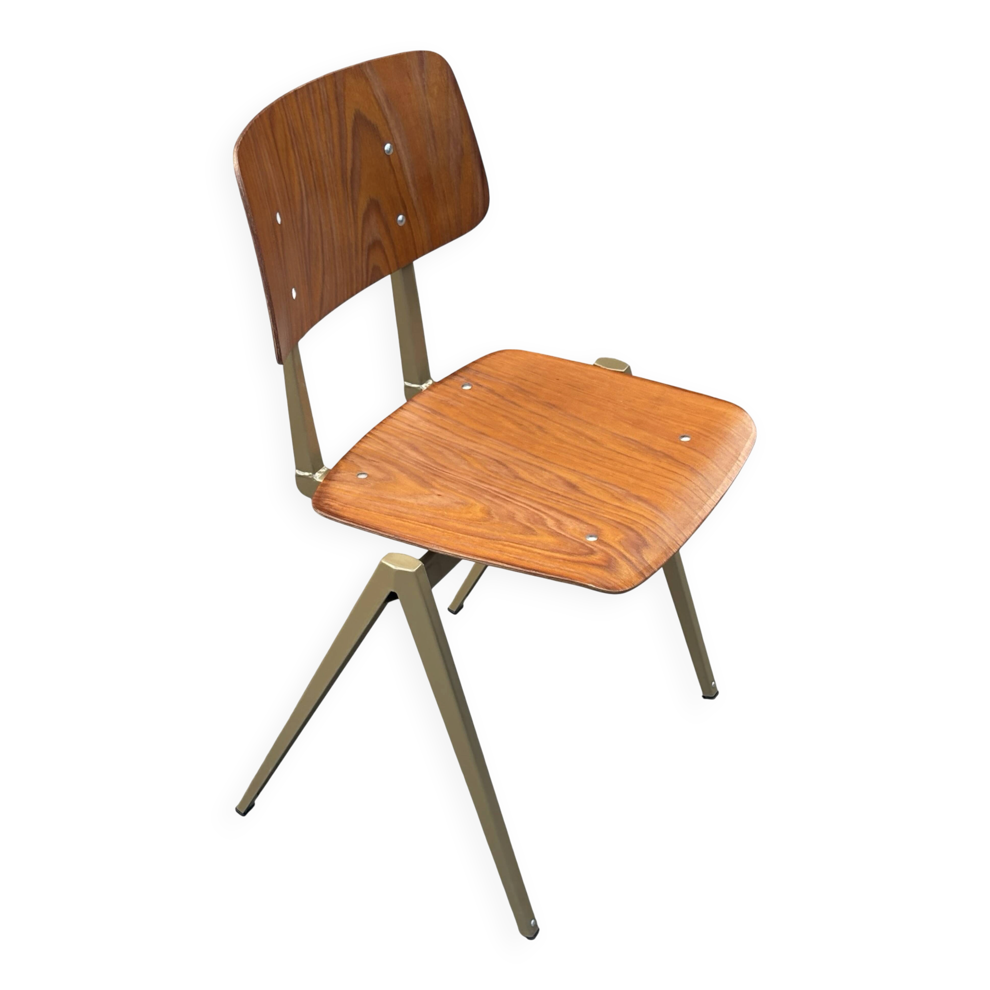 Chaise d'école Galvanitas S16 Chaise de salle à manger Design nacre dorée