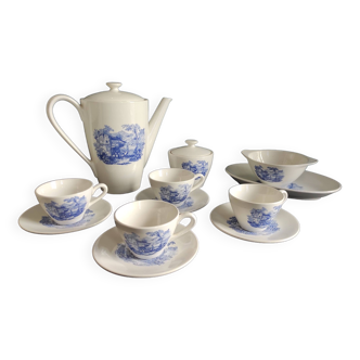 French Vintage Luneville porcelain coffee set