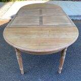 Louis Philippe 19th century extendable round table renovated in solid oak 200cm