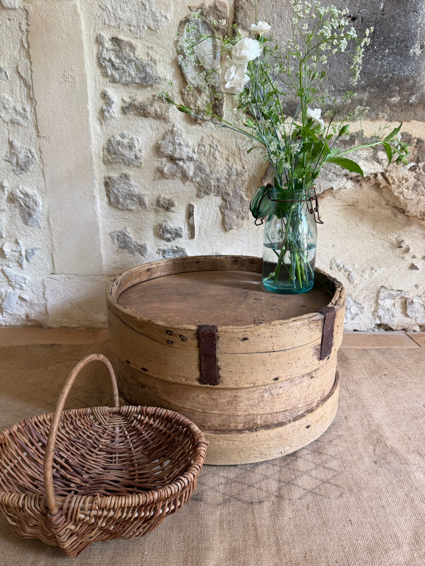 Wooden bedside table