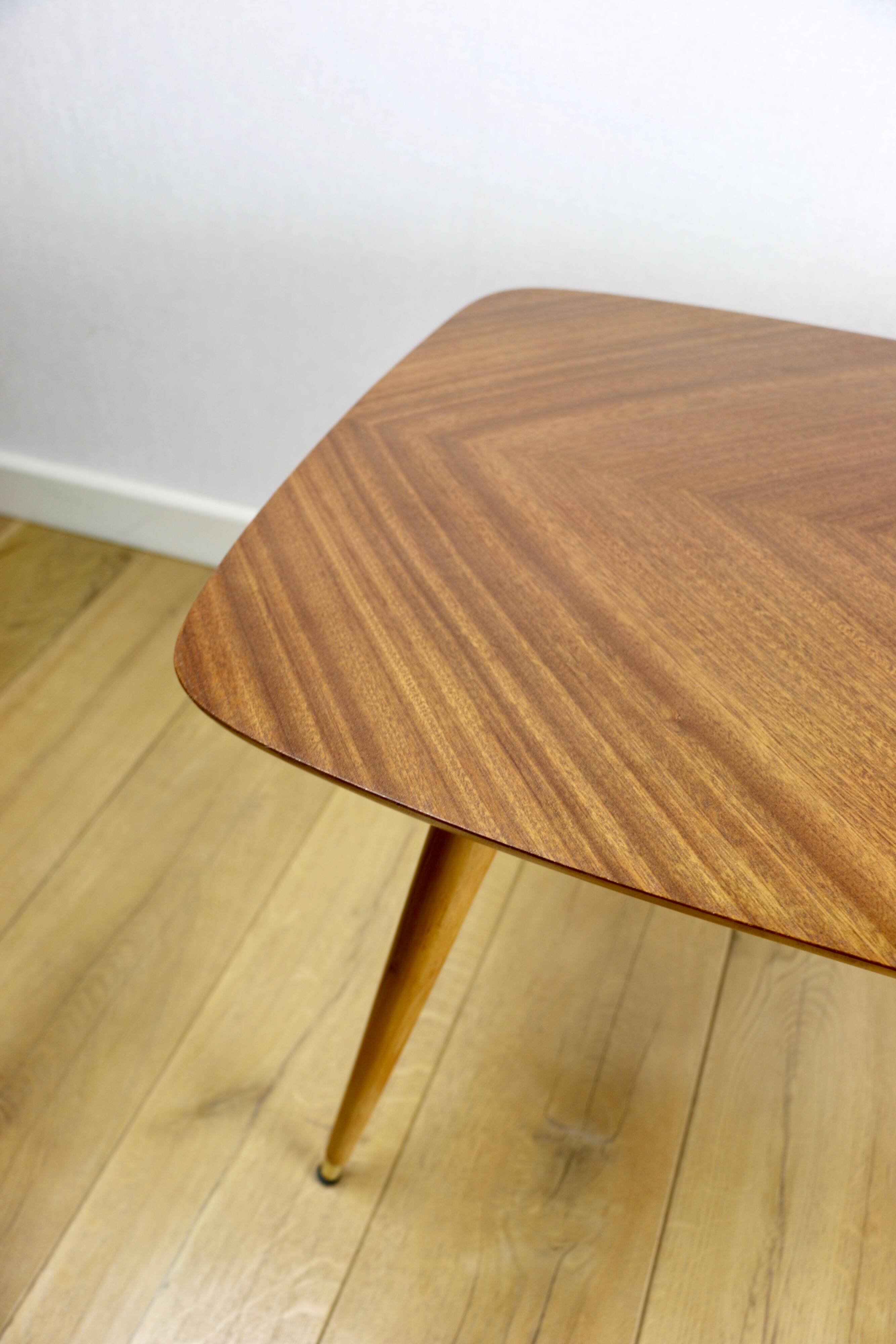 Scandinavian Swedish coffee table console 1970s - walnut