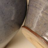 Pair of blue-glazed stoneware lamps