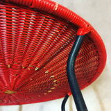 Scoubidou and rattan coffee table