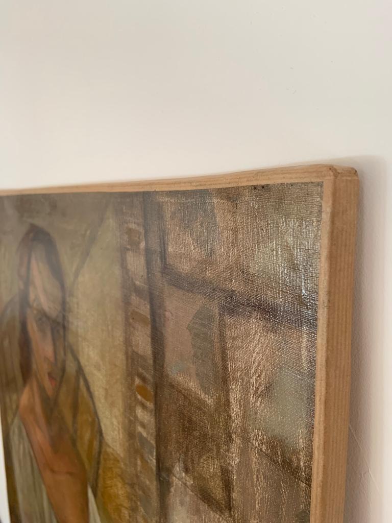 Cubist oil on canvas by Elisabeth Ronget