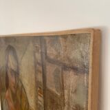 Cubist oil on canvas by Elisabeth Ronget