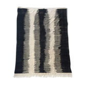 Moroccan Berber Kilim carpet ecru and black 292x193cm