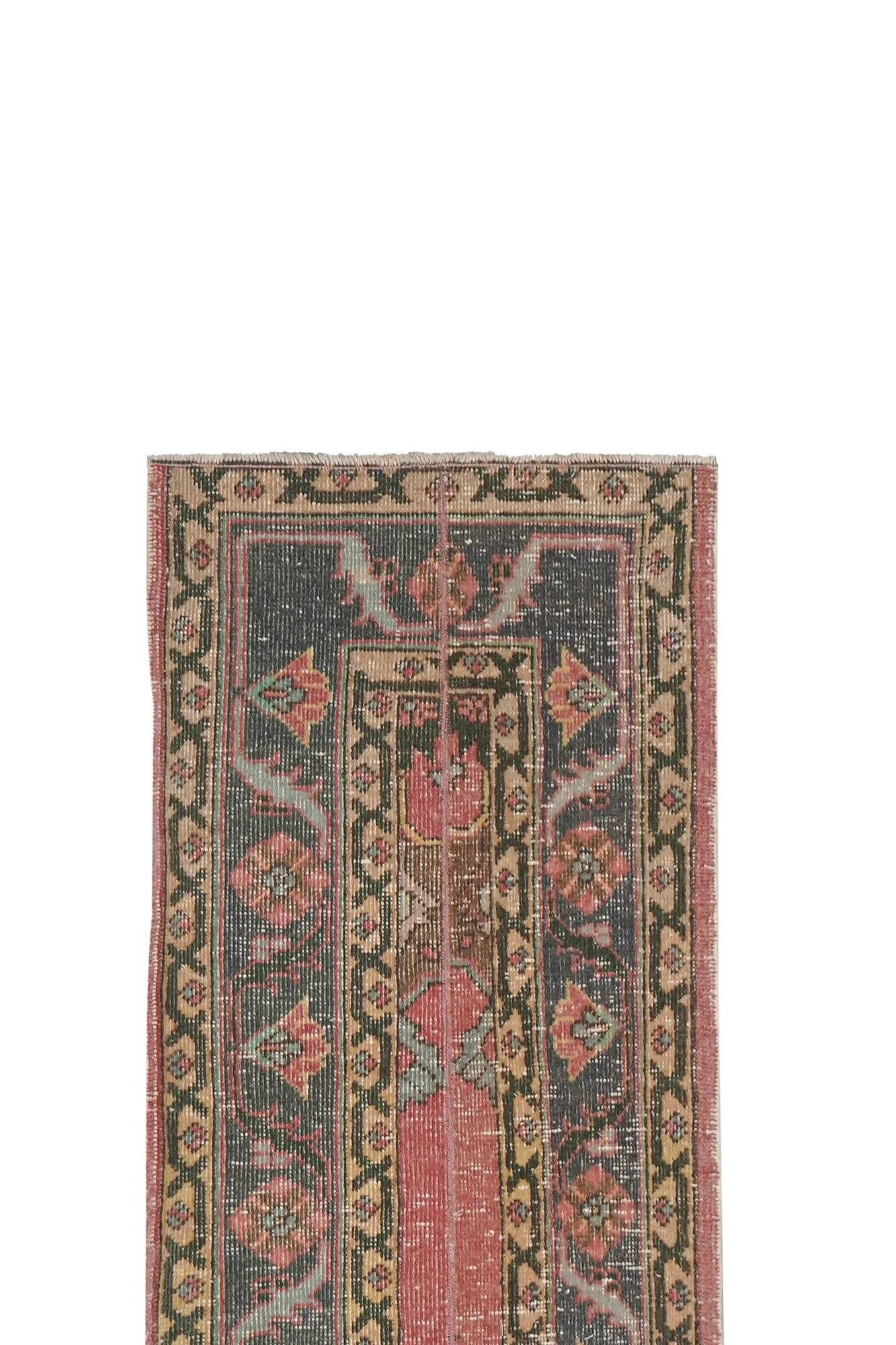 Vintage Turkish hallway rug 52x728 cm