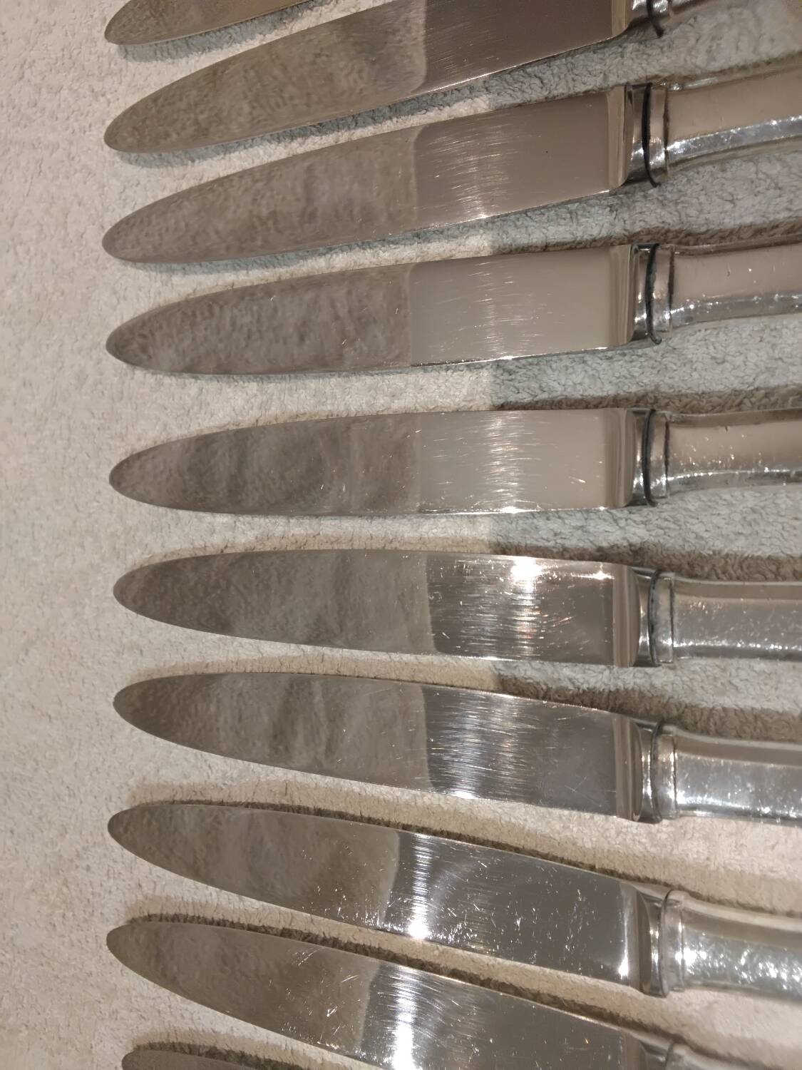 12 silver plated table knives, Francia goldsmith, single-flat, 24.7cm