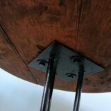 Pair of round vintage bistro tables, pedestal table