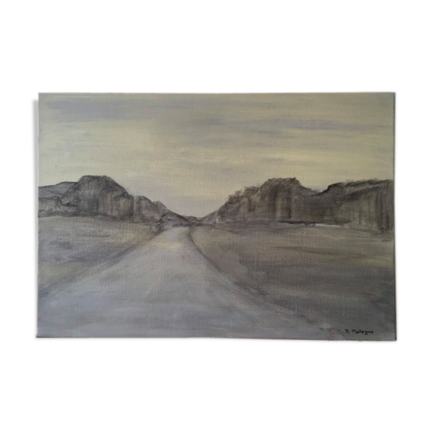 Oil painting on canvas meditative landscape