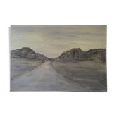 Oil painting on canvas meditative landscape