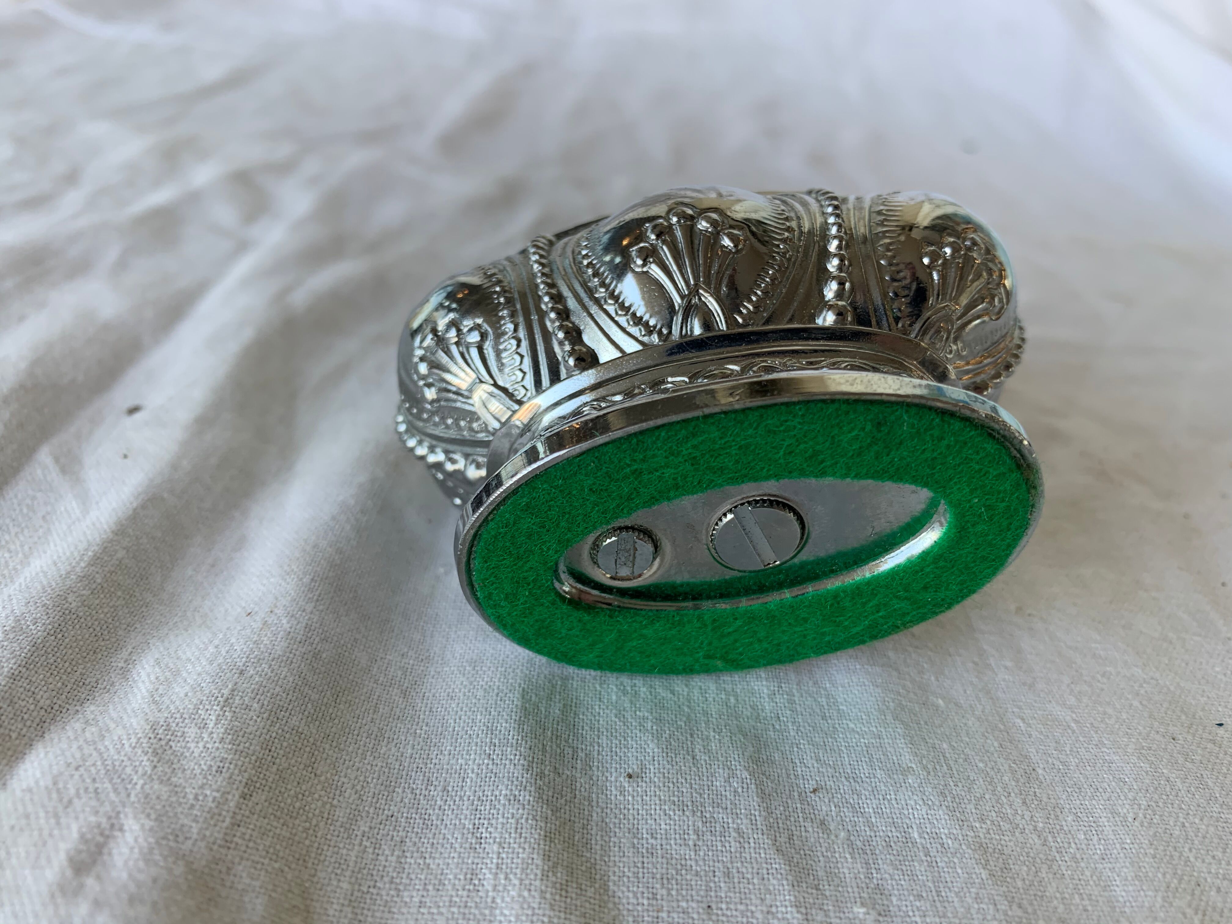 Silver metal table lighter