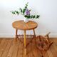 Round rattan marquetry coffee table