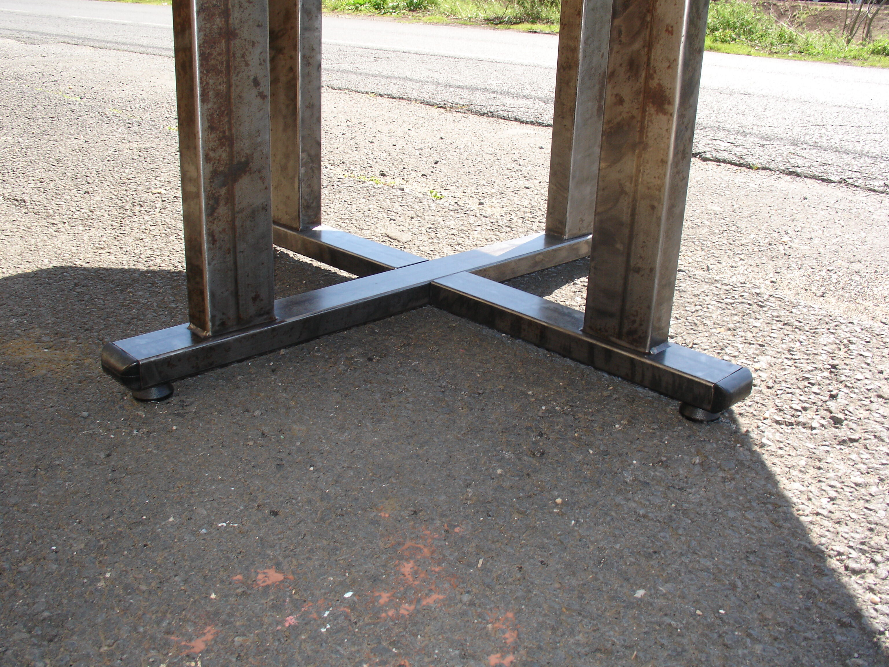 Table circa 1980 in steel and black ash laminate