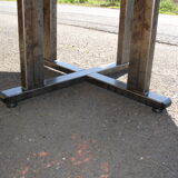 Table around 1980 steel and laminate black ash