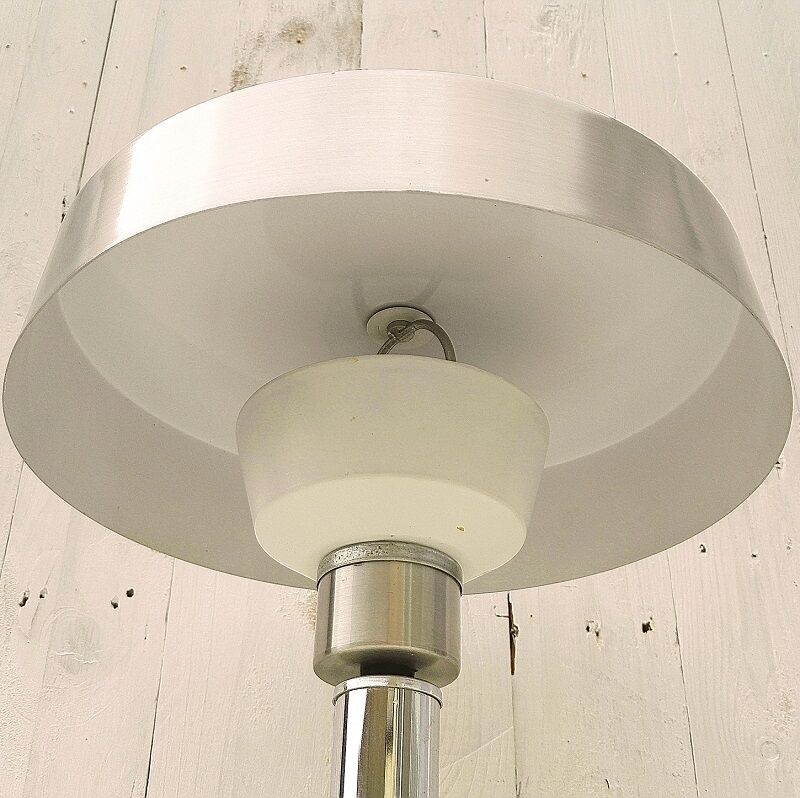 70's chrome and brushed art deco style lamp