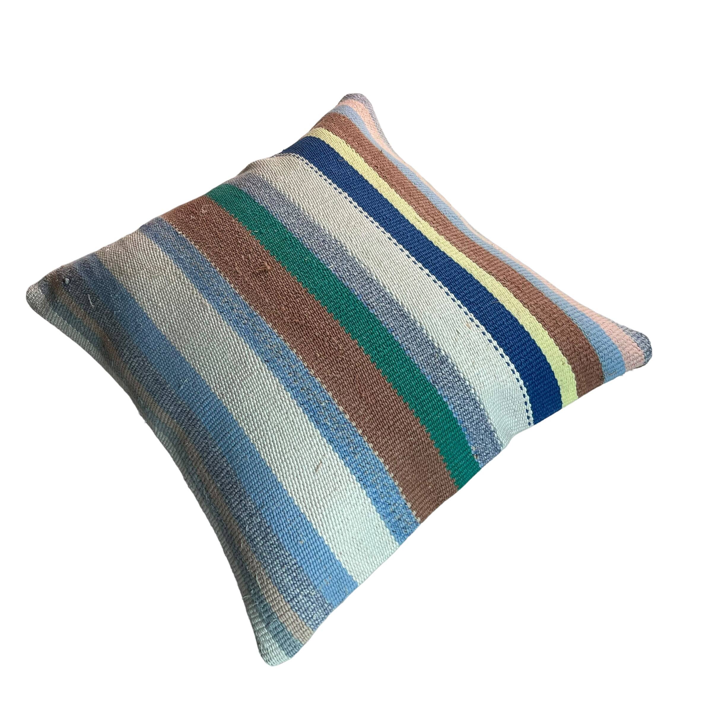 VINTAGE TURKISH KILIM CUSHION COVER , 45 X 45 CM