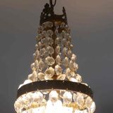 Suspension chandelier with metal and glass grapevines manufactured 60's / 70's