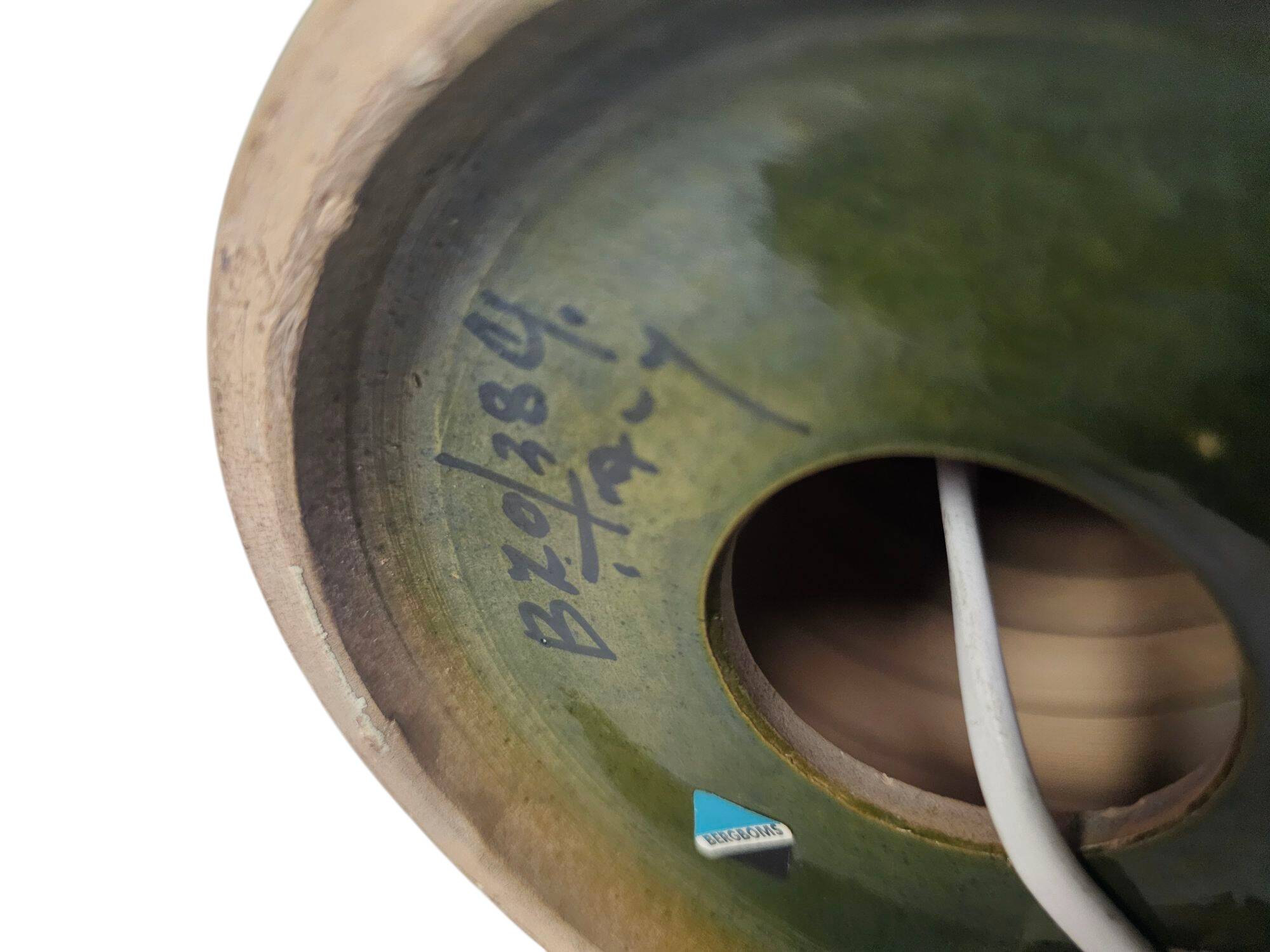 Bitossi voor Bergboms & Co - Aldo Londi - tafellamp - groen/wit - keramiek - 60's